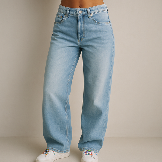 Jeans a gamba larga con tasche